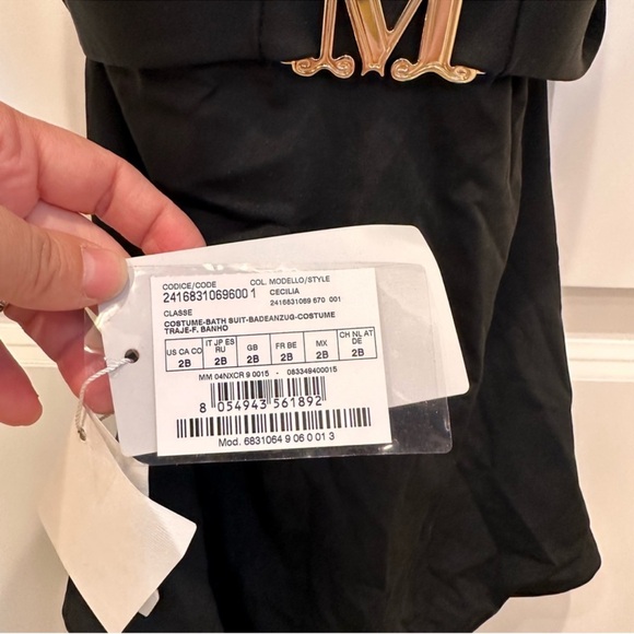 Max Mara Black Jersey One-Piece Swimsuit, NWT, Size 2B Cup - Picture 14 of 16